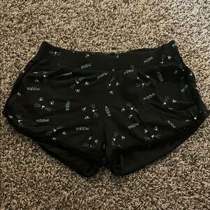Justice Black Cat Print Kids Girls Shorts
